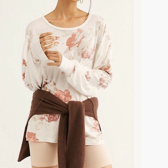 🎉HP🎉NWT Free People Arielle Print Long Sleeve Top - Picture 3 of 14